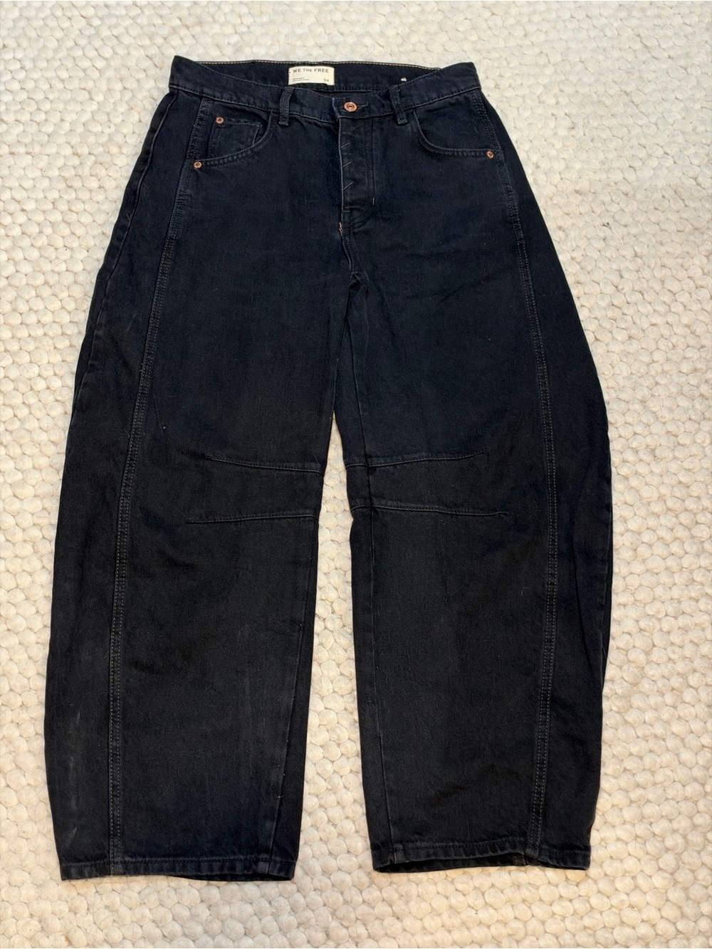 We The Free Black Barrel Jeans